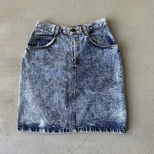 Vintage Trade Secret Denim Jean Acid Wash Skirt 26x20.5